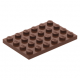 LEGO lapos elem 4x6, vörösesbarna (3032)